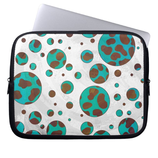 Dalmatiner braun und Aquamarin Laptopschutzhülle (Vorderseite)