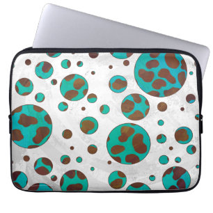 Dalmatiner braun und Aquamarin Laptopschutzhülle