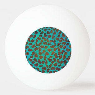 Dalmatiner braun und Aquamarin Tischtennisball