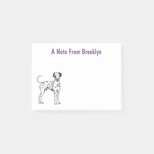 Dalmatiner Cartoon Post-it Klebezettel (Vorderseite)