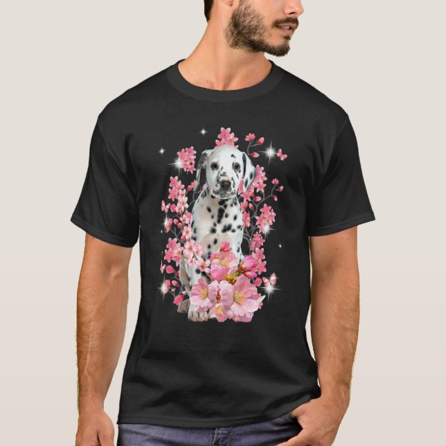 Dalmatiner Cherry Blossom Blume T-Shirt (Vorderseite)