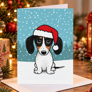 Dalmatiner-Dachshund-Weihnachtsmann-Wiener-Dog-Chr Feiertagskarte