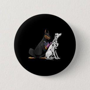 Dalmatiner Doberman Dog Cool Tattoo Artist Geschen Button