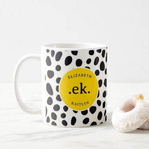 Dalmatiner Dog Abstraktes Muster Gold Monogramm Kaffeetasse