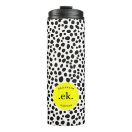 Dalmatiner Dog Abstraktes Muster Hot Pink Monogram Thermosbecher