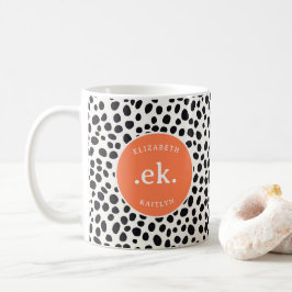 Dalmatiner Dog Abstraktes Muster Korallenmonogramm Kaffeetasse