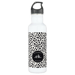 Dalmatiner Dog Abstraktes Muster Monogramm Edelstahlflasche