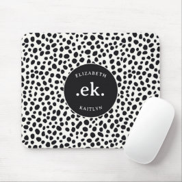 Dalmatiner Dog Abstraktes Muster Monogramm Mousepad