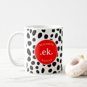 Dalmatiner Dog Abstraktes Muster RedMonogram Kaffeetasse