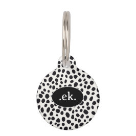 Dalmatiner Dog Abstraktes Muster Schwarzes Monogra Haustiermarke