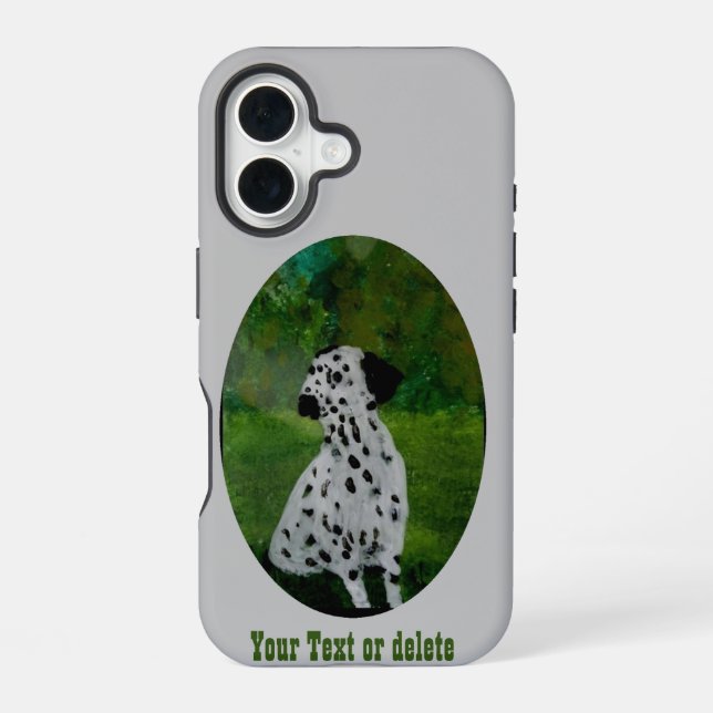 Dalmatiner Dog Art Custom iPhone 16 Hülle (Rückseite)