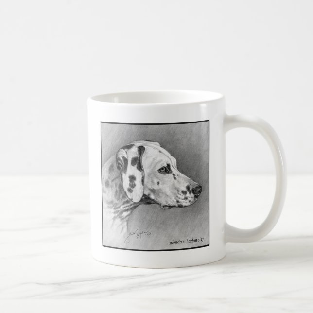 Dalmatiner Dog Art von Glenda S. Harlan Kaffeetasse (Rechts)