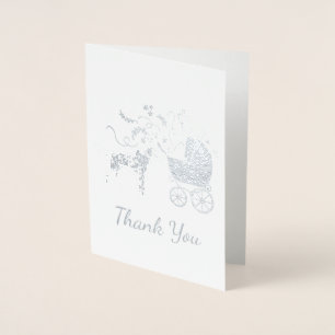 Dalmatiner Dog Baby Dusche Welpe Grau Folienkarte