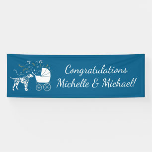 Dalmatiner Dog Baby Shower Welpe Blue Boy Banner