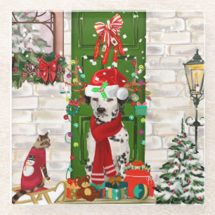 Dalmatiner Dog Christmas Glasuntersetzer