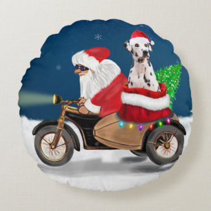 Dalmatiner Dog Christmas Rundes Kissen