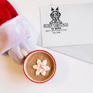 Dalmatiner Dog Frohe Weihnachts-Rücksendeadresse Gummistempel