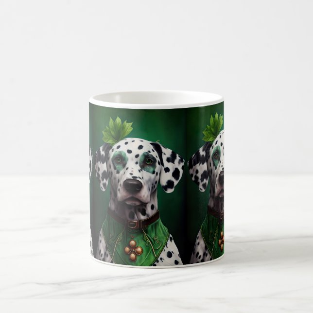 Dalmatiner Dog in St. Patrick's Day Dress Kaffeetasse (Mittel)