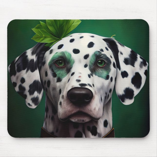 Dalmatiner Dog in St. Patrick's Day Dress Mousepad (Vorne)