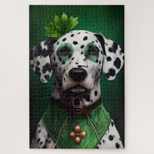 Dalmatiner Dog in St. Patrick's Day Dress Puzzle