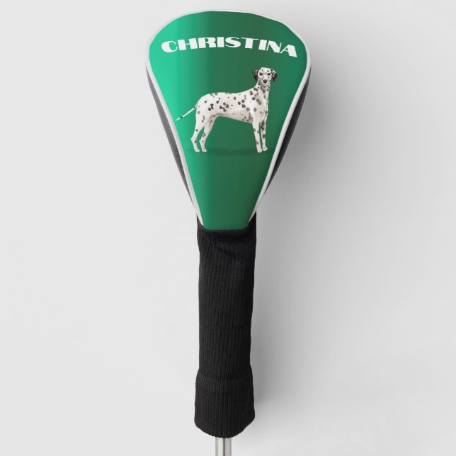 Dalmatiner Dog Lover Green Personal Golf Headcover (Vorderseite)