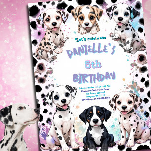 Dalmatiner & Dog Pals Watercolor Geburtstagsparty Einladung
