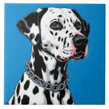 Dalmatiner Dog Portrait gegen blauen Hintergrund