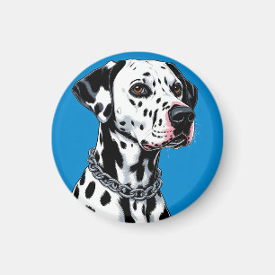 Dalmatiner Dog Portrait gegen blauen Hintergrund Magnet