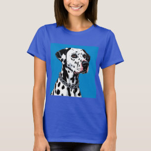 Dalmatiner Dog Portrait gegen blauen Hintergrund T-Shirt