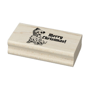 Dalmatiner Dog Red Strumpf Cap Frohe Weihnachten Gummistempel