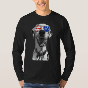 Dalmatiner Dog Sonnenbrillen Flag American 4. Juli T-Shirt