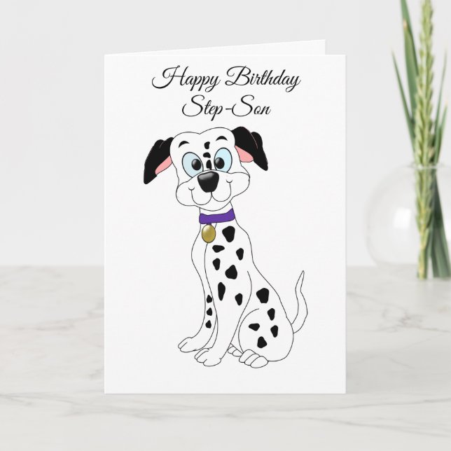 Dalmatiner Dog Step Son Birthday Card Karte (Vorderseite)