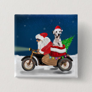 Dalmatiner Dog Weihnachts Weihnachtsmann Keuschkis Button