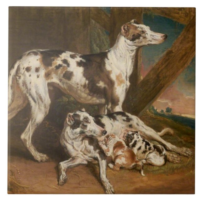 Dalmatiner Dogs (von James Ward) Fliese (Vorderseite)