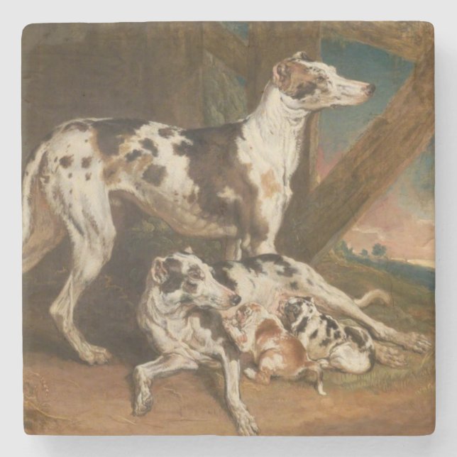 Dalmatiner Dogs (von James Ward) Steinuntersetzer (Vorderseite)