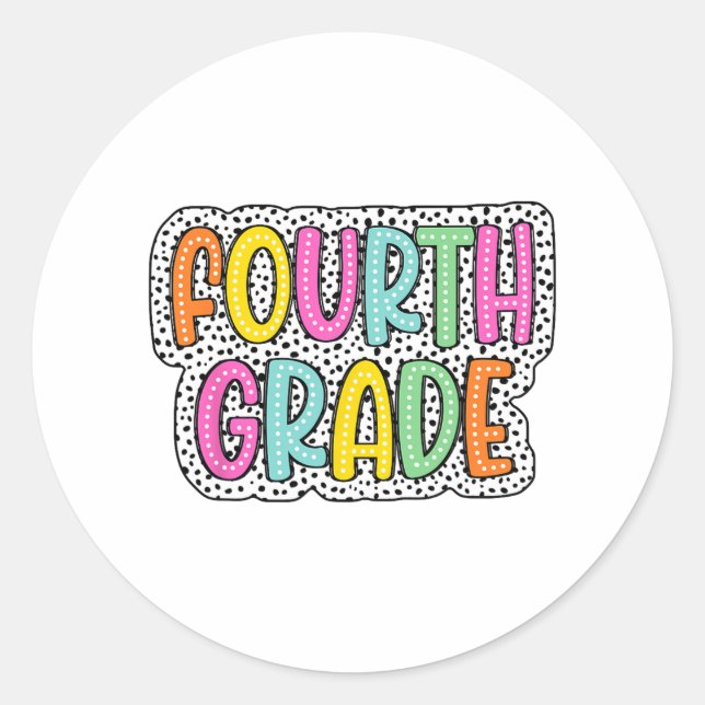 Dalmatiner Dots Lehrer Studen Schulabschluss Runder Aufkleber (Vorderseite)