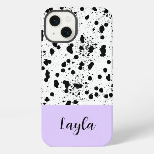 Dalmatiner-Druck mit lila individuellem Namen iPhone 13 Hülle