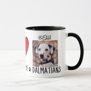 Dalmatiner Eigentümer Peace Liebe Hund liebt Tasse