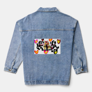 Dalmatiner essen Pfannkuchen Valentinstag Jeansjacke