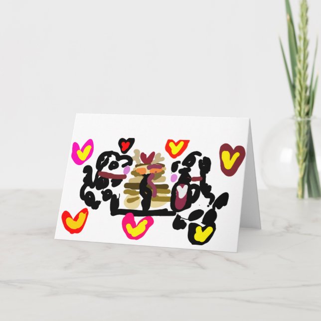 Dalmatiner essen Pfannkuchen Valentinstag Karte (Vorderseite)