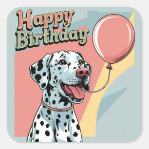 Dalmatiner farbig quadratischer aufkleber