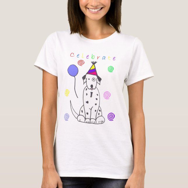 Dalmatiner feiern T-Shirt (Vorderseite)