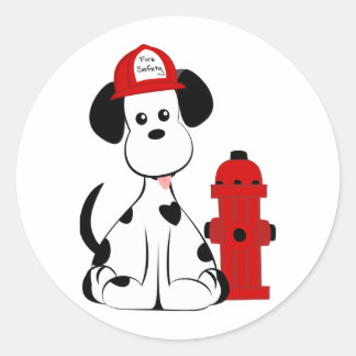 Dalmatiner-Feuerwehrhund Runder Aufkleber