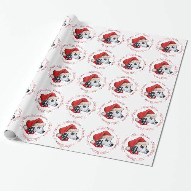 Dalmatiner Frohe Weihnachten Geschenkpapier (Ungerollt)