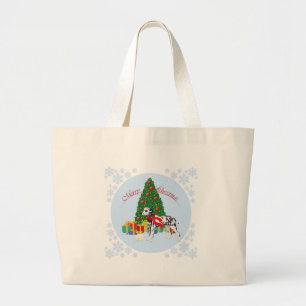 Dalmatiner Frohe Weihnachten Jumbo Stoffbeutel