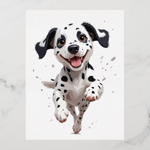 Dalmatiner glücklich Spielspass Springen in die Lu Folien Feiertagspostkarte