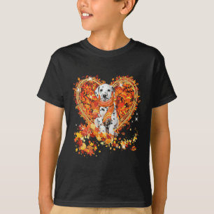 Dalmatiner Hallo Herbst Hund Blätter Herbst Herbst T-Shirt