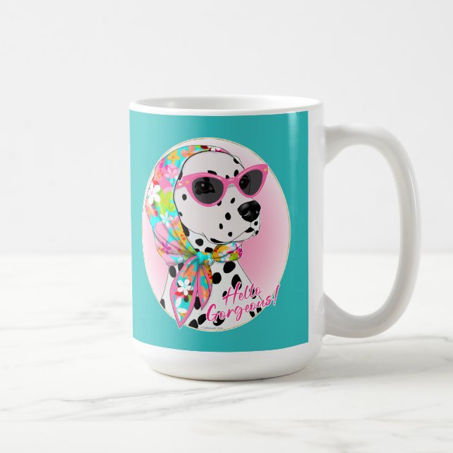Dalmatiner Hallo Schönheit! Kaffeetasse (Rechts)