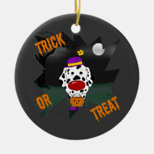 Dalmatiner-Halloween-Clown Keramikornament
