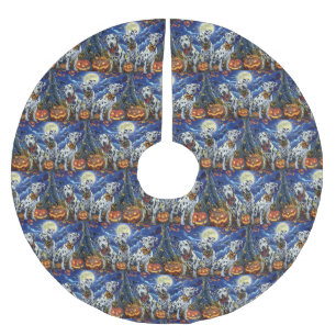 Dalmatiner Halloween Gruselig Polyester Weihnachtsbaumdecke